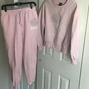 Wicked pale pink silver sweatsuit teen girls